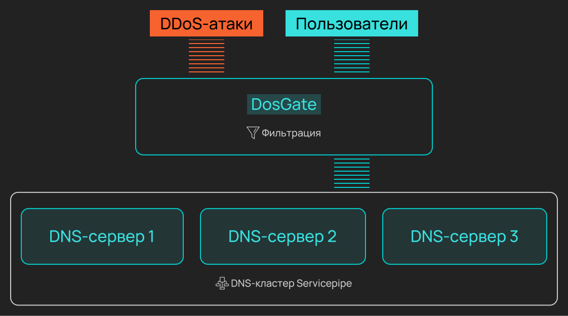 Схема работы «Защищённого DNS-хостинга